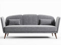 Modern grey fabric sofa with removable cushions and wooden legs 200 x 90 x 75cm