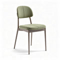 Upholstered dining chair in green fabric with metal frame 45 x 45 x 85cm