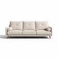 Fabric sofa with removable cushions in beige 200 x 90 x 85cm