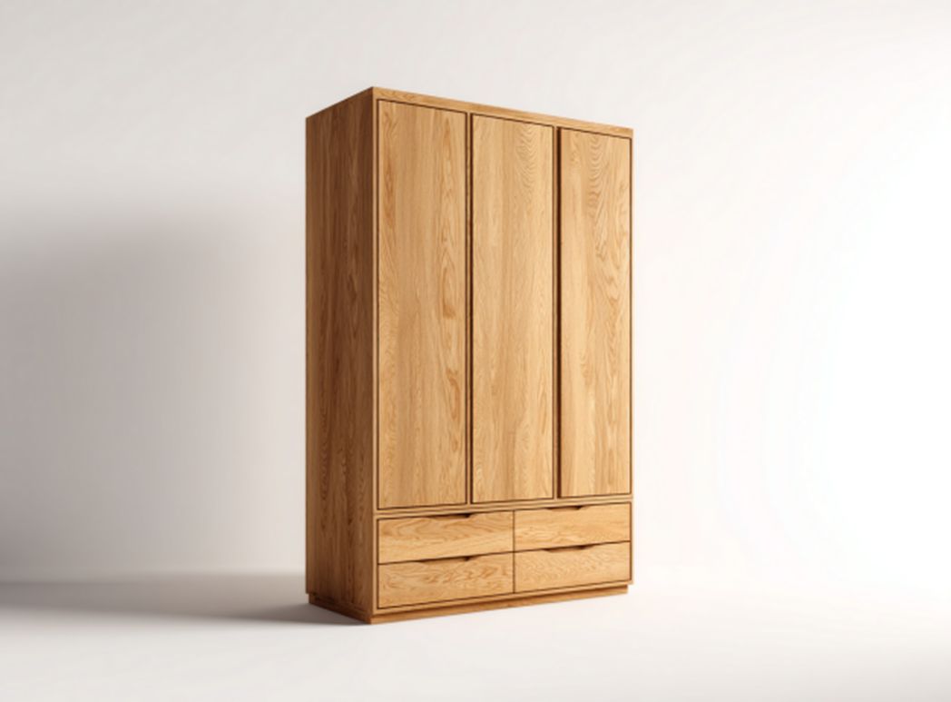 Wooden storage cabinet with adjustable shelves and curved doors 80 x 40 x 120cm