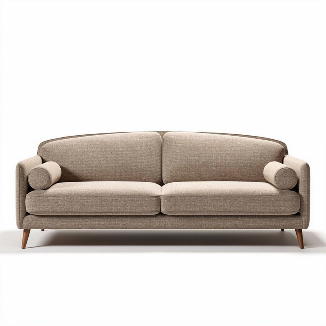 Textured fabric sofa with removable cushions and wooden legs 180 x 80 x 85cm
