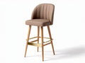 Fabric bar stool with curved backrest and wooden legs 40 x 40 x 90cm