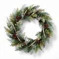 Artificial greenery wreath with pinecones and ribbon 40 x 40 x 10cm